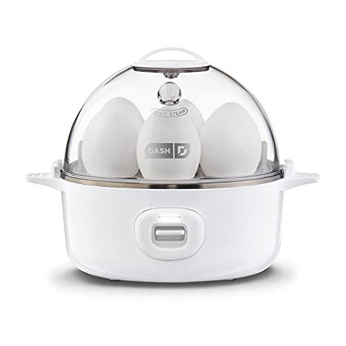 Dash Express Electric Egg Cooker. 7 Egg Capacity for Hard Boiled. Poached. Scrambled. or Omelets with Cord Storage. Auto Shut Off Feature. 360-Watt. White